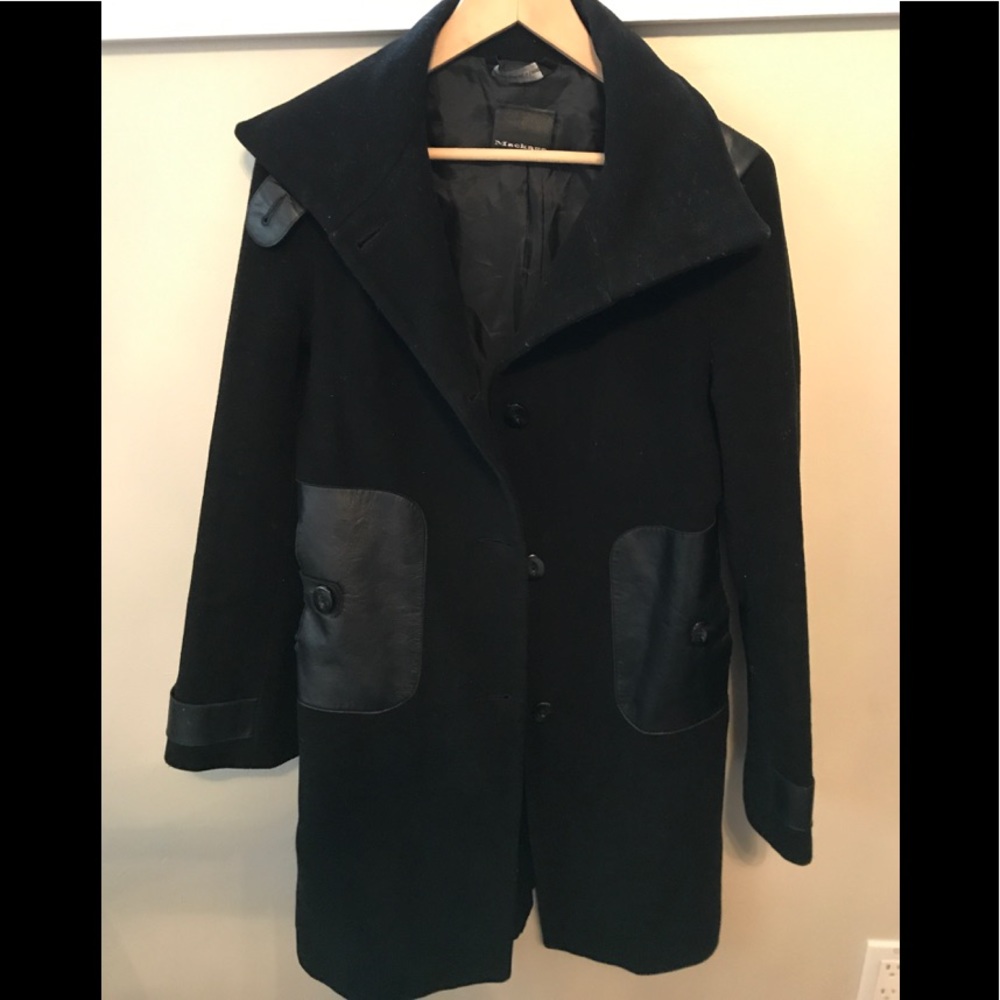 Mackage women's wool and leather coat
